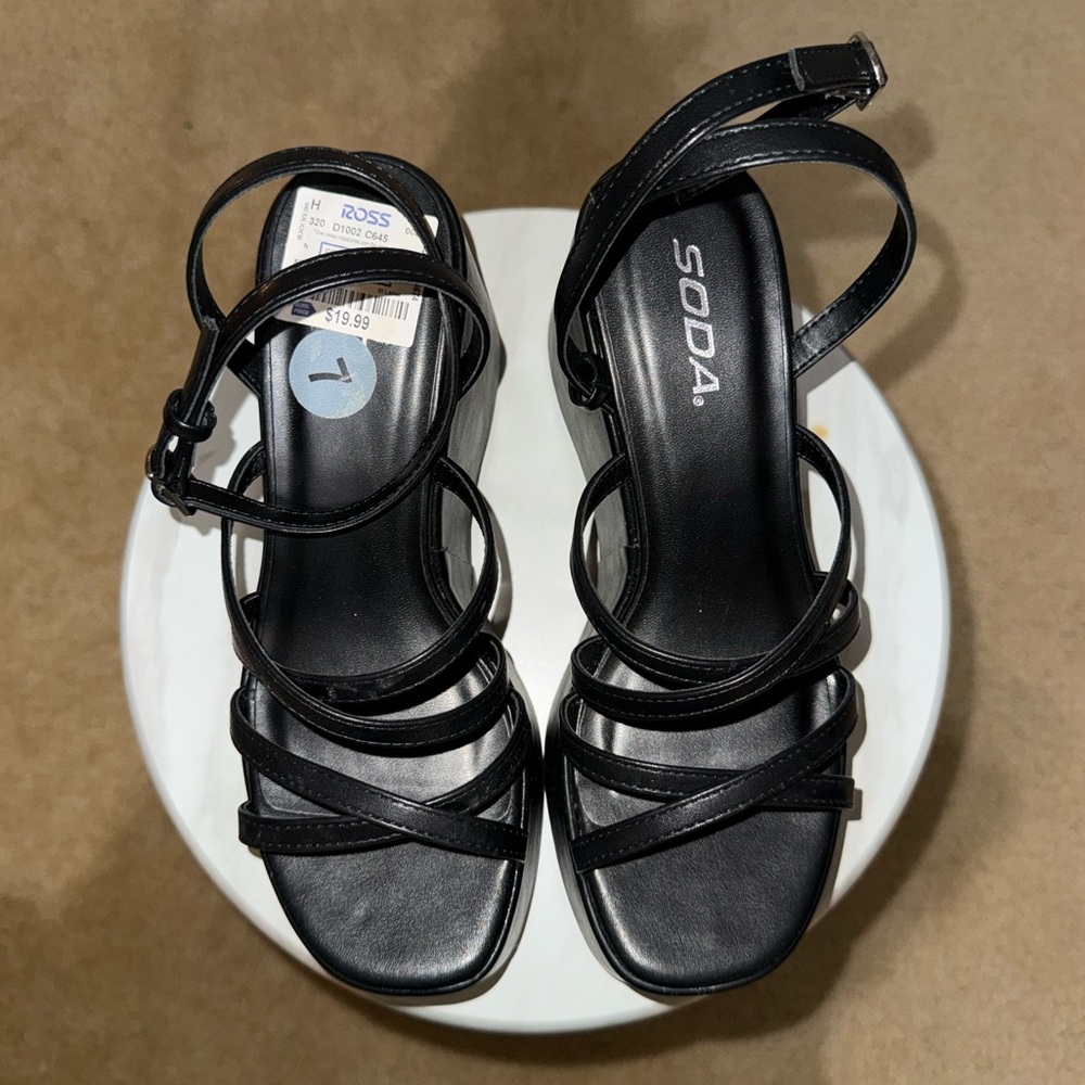 Soda Women's Strappy Black Sandals